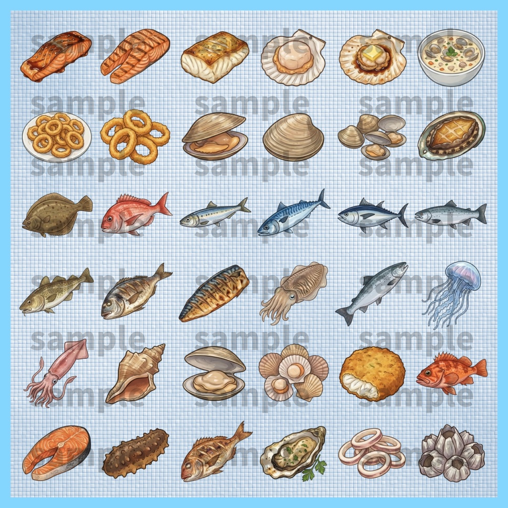 【料理・食材シリーズ】海鮮イラスト素材