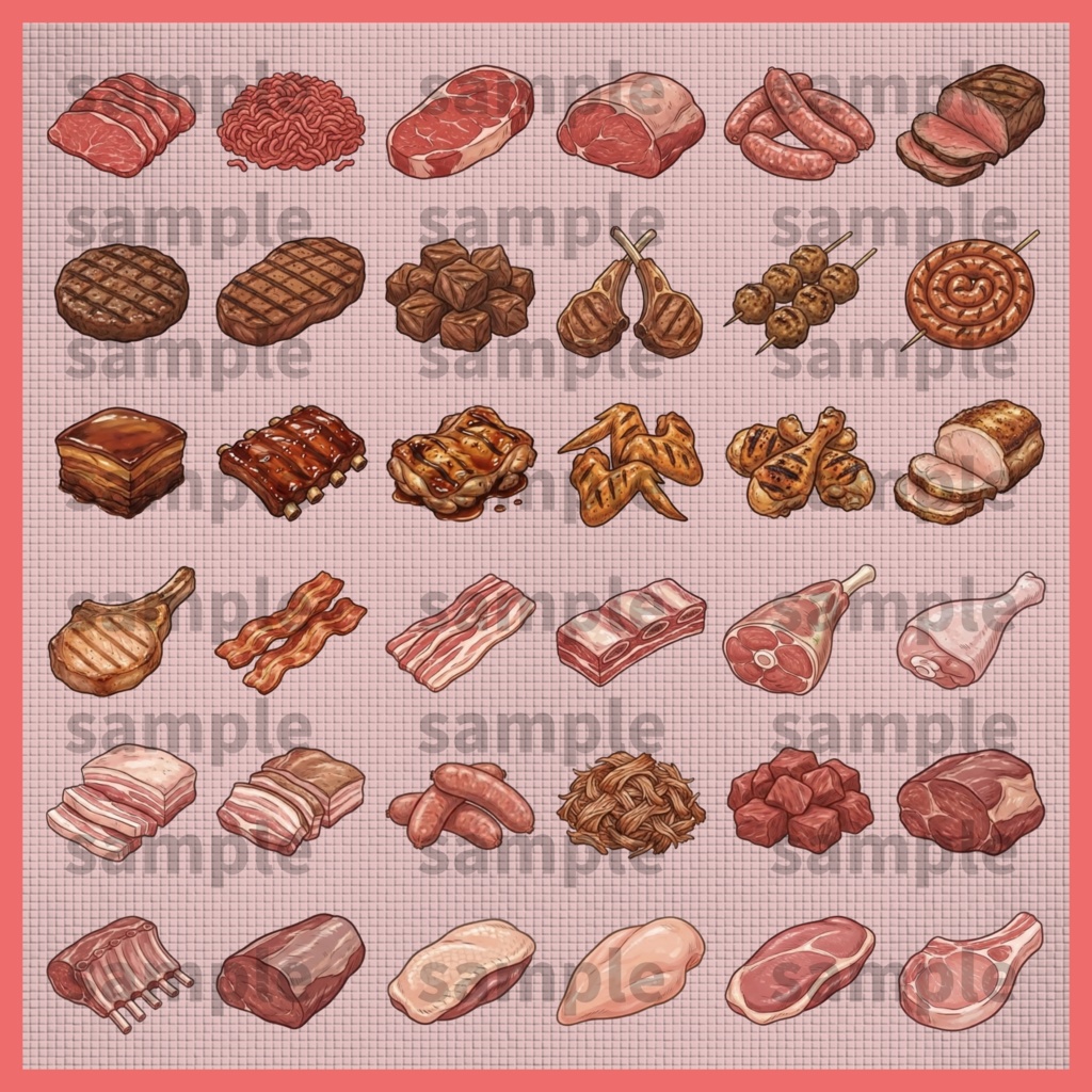 【料理・食材シリーズ】肉イラスト素材