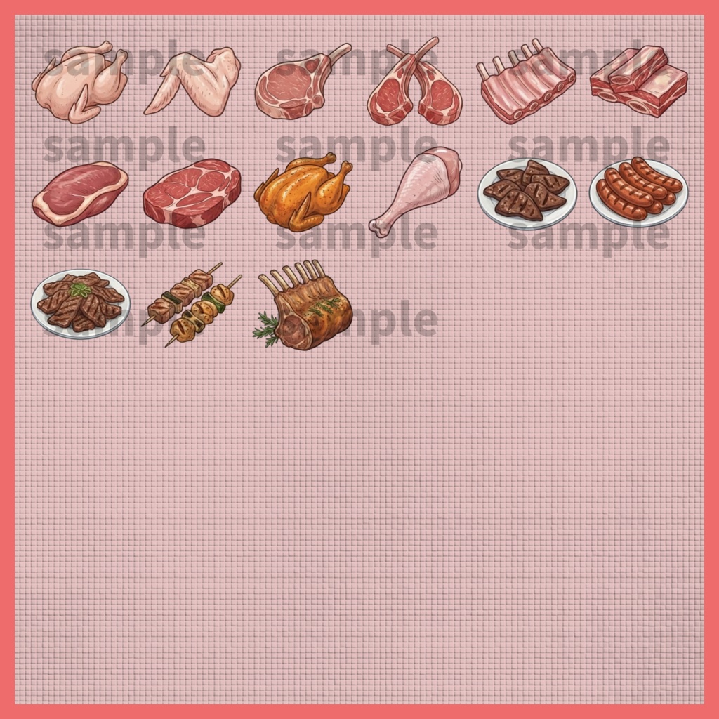 【料理・食材シリーズ】肉イラスト素材
