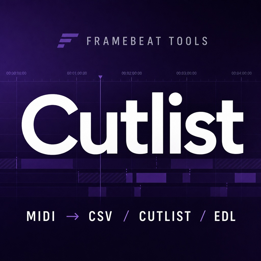 Framebeat Cutlist｜MIDIを動画用カットリスト/CSV/EDLに変換するローカルツール