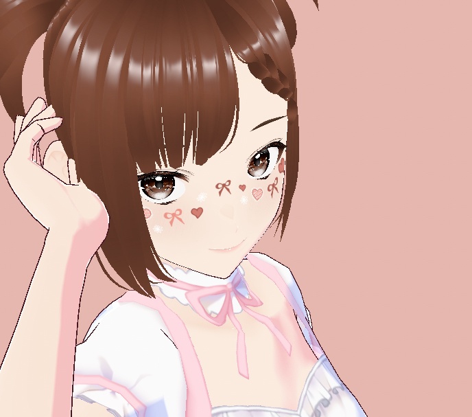 cute bow coquette face stickers - vroid 