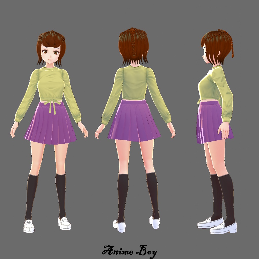 VRM model for School girl with short hair