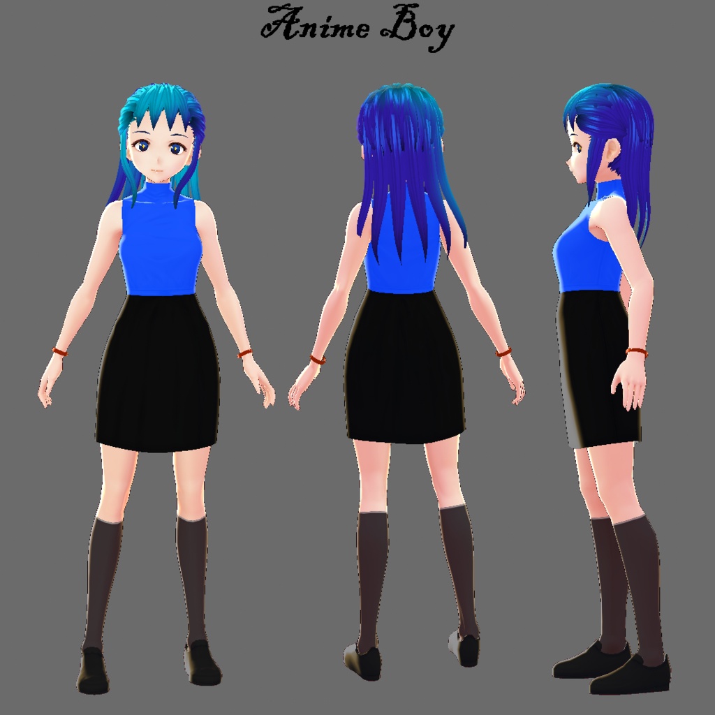 VRM model of Office girl with long hair