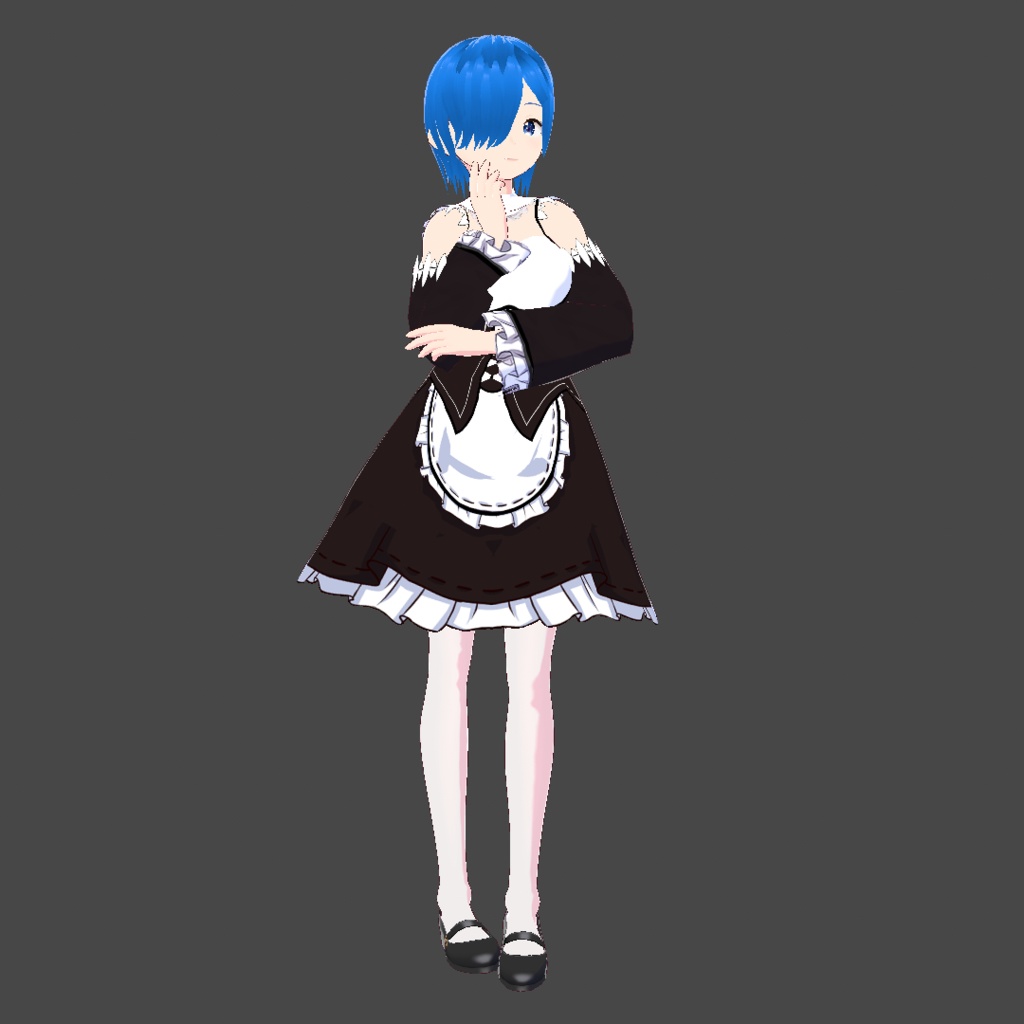 【Vroid】メイド服の衣装 - レム (Re:ゼロ) |  Maid uniform outfit - Rem (Re:Zero)