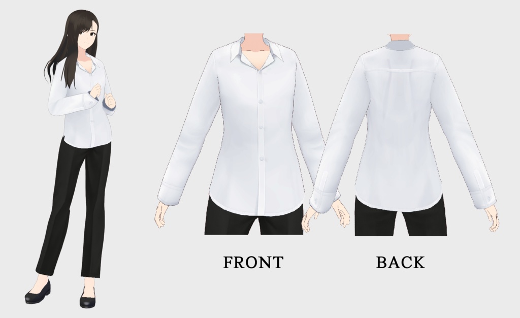 ボタンを外したシャツ / unbuttoned shirt / 단추 푼 셔츠