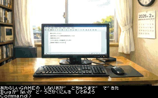 レトロ短編アドベンチャーゲーム「デ・バグ」for FM77AV20/40/XM7