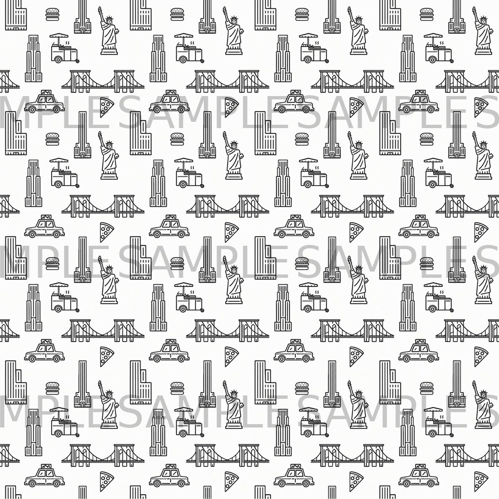 【デジタルペーパー】NYC MONOCHROME|シームレスパターン 3色セット|商用利用OK