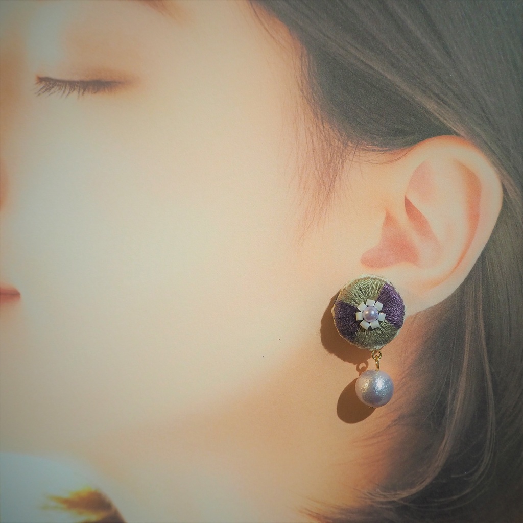 零晃イメージピアス*刺繍*