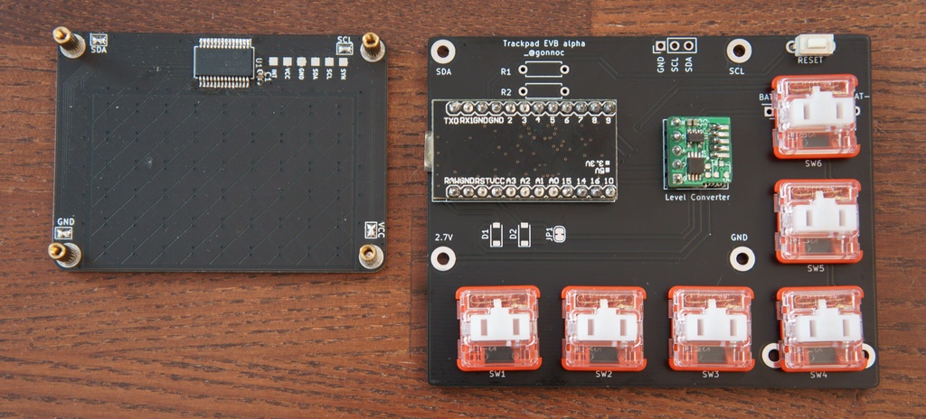 トラックパッドIC(MTCH6102/IQS572)評価用基板