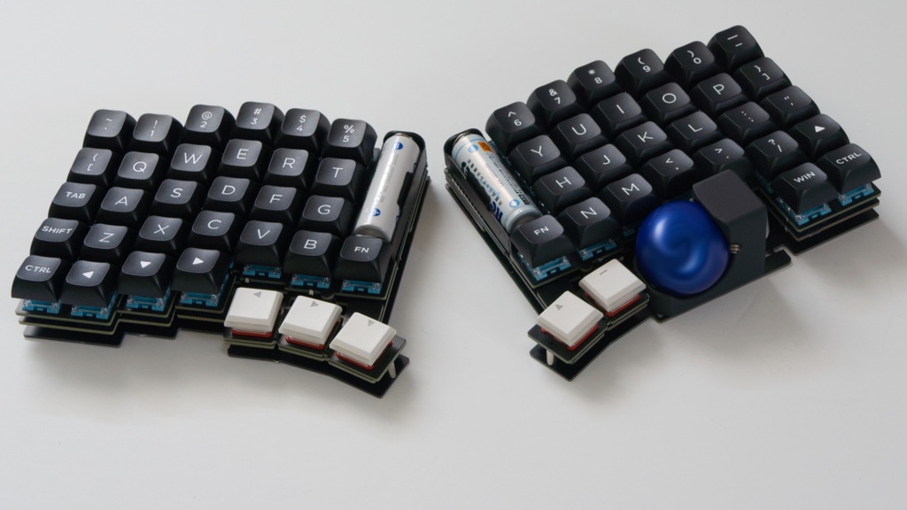 torabo-tsuki トラックボール付き無線分割キーボードキット