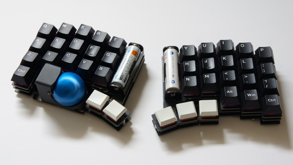 torabo-tsuki トラックボール付き無線分割キーボードキット