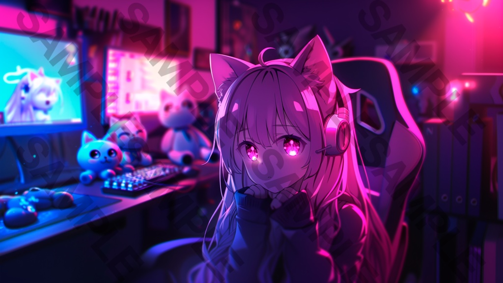cute anime catgirl image