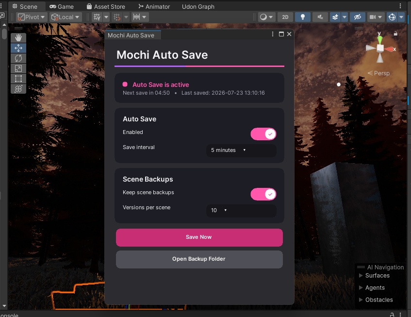 Unity autosave and backup editor tool