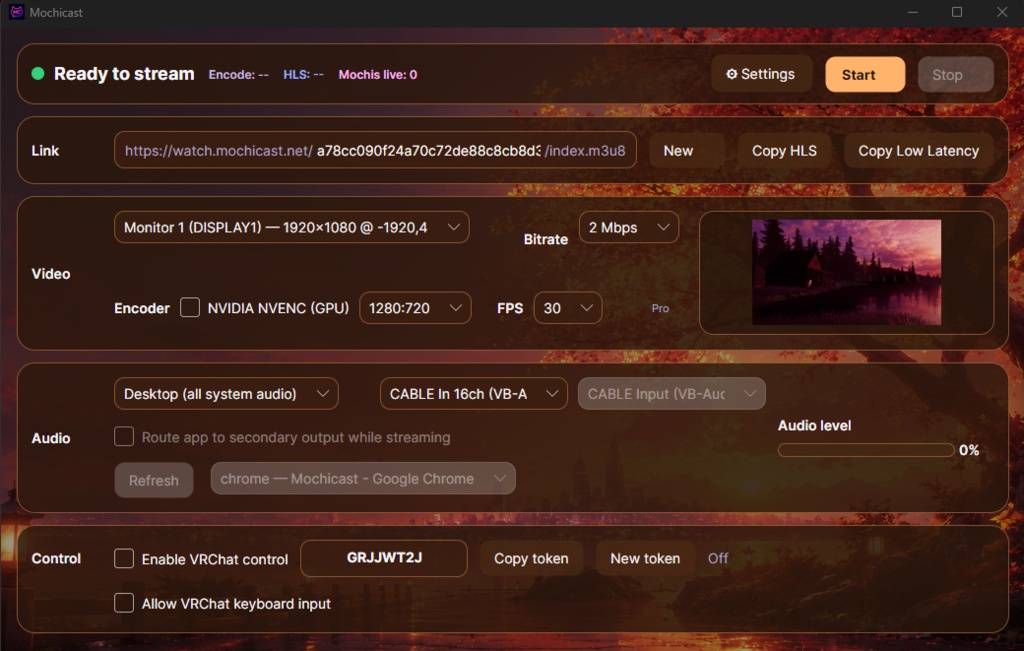 Mochicast - stream your desktop into vrchat