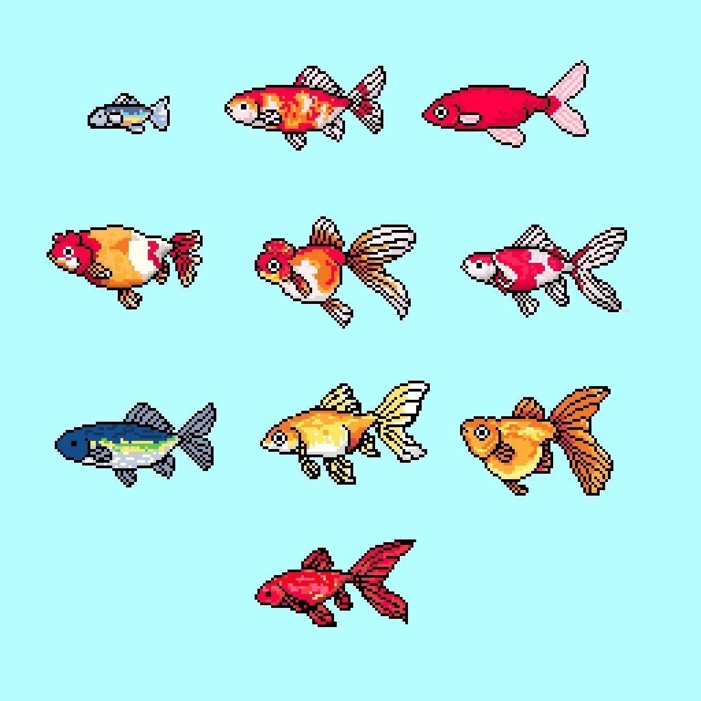 ドット　泳ぐ魚