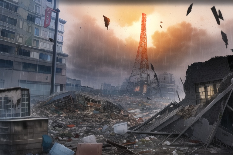 ・背景素材 破壊された都市【Vol.3】~廃墟、ゴーストタウンのイラスト 1000枚