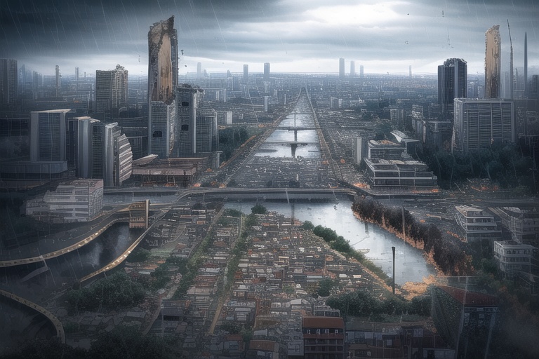 ・背景素材 破壊された都市【Vol.3】~廃墟、ゴーストタウンのイラスト 1000枚