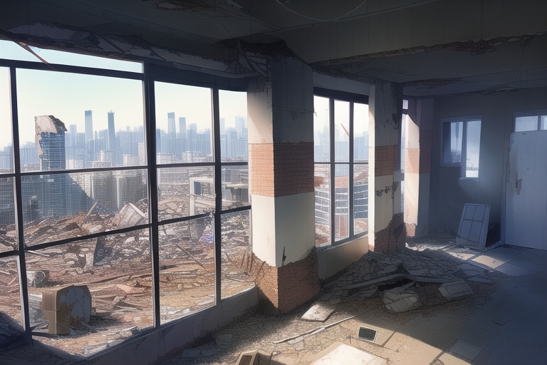 ・背景素材 破壊された都市【Vol.3】~廃墟、ゴーストタウンのイラスト 1000枚