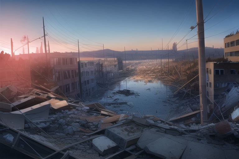 ・背景素材 破壊された都市【Vol.3】~廃墟、ゴーストタウンのイラスト 1000枚