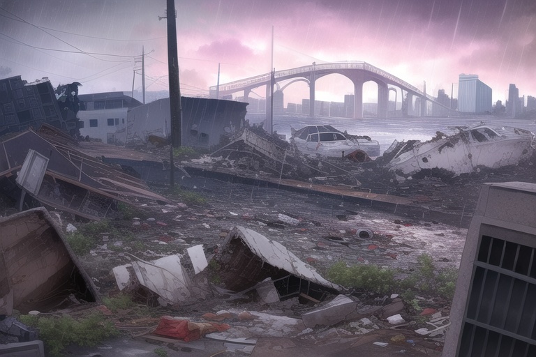 ・背景素材 破壊された都市【Vol.3】~廃墟、ゴーストタウンのイラスト 1000枚