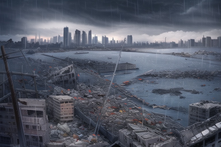 ・背景素材 破壊された都市【Vol.3】~廃墟、ゴーストタウンのイラスト 1000枚