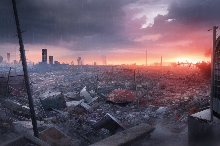 ・背景素材 破壊された都市【Vol.3】~廃墟、ゴーストタウンのイラスト 1000枚