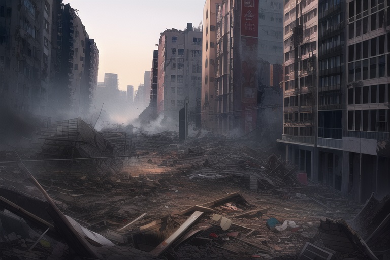 ・背景素材 破壊された都市【Vol.3】~廃墟、ゴーストタウンのイラスト 1000枚