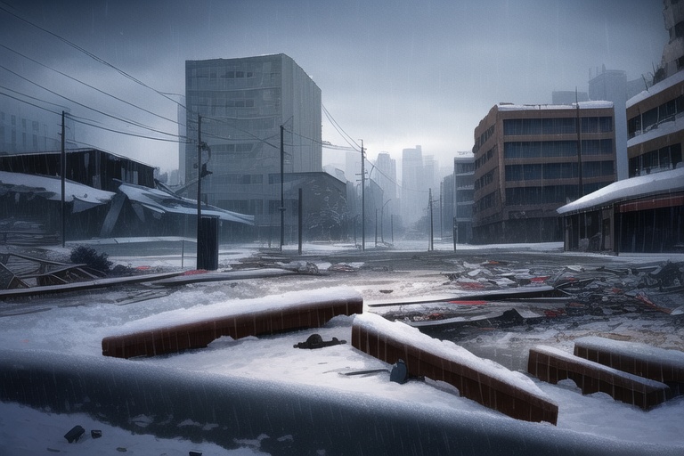 ・背景素材 破壊された都市【Vol.3】~廃墟、ゴーストタウンのイラスト 1000枚