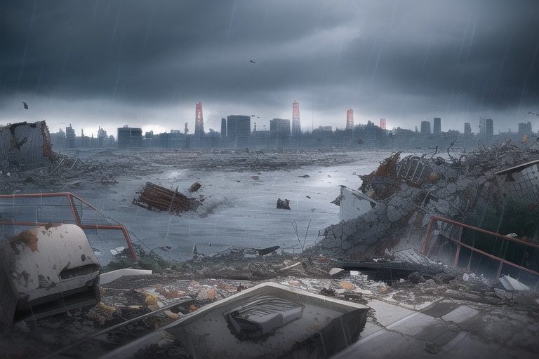 ・背景素材 破壊された都市【Vol.3】~廃墟、ゴーストタウンのイラスト 1000枚