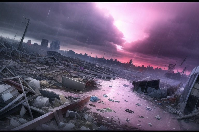 ・背景素材 破壊された都市【Vol.3】~廃墟、ゴーストタウンのイラスト 1000枚