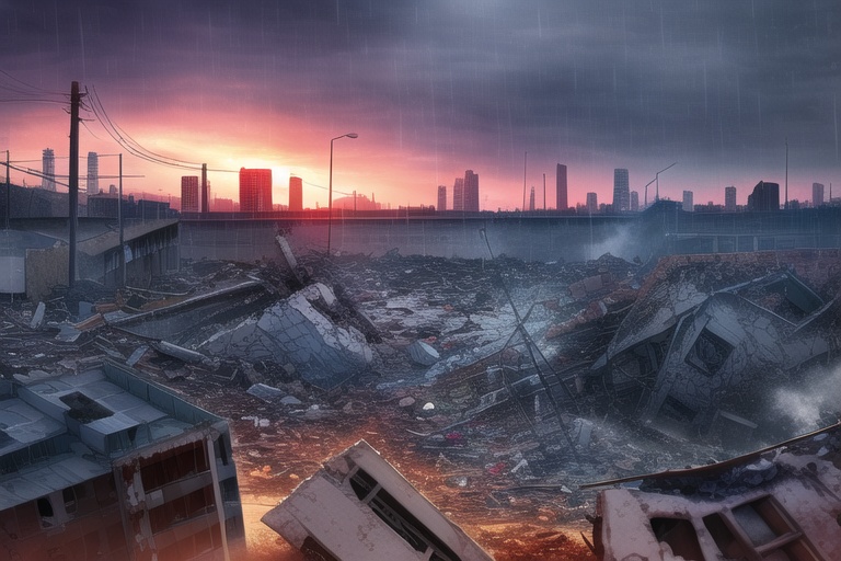 ・背景素材 破壊された都市【Vol.3】~廃墟、ゴーストタウンのイラスト 1000枚