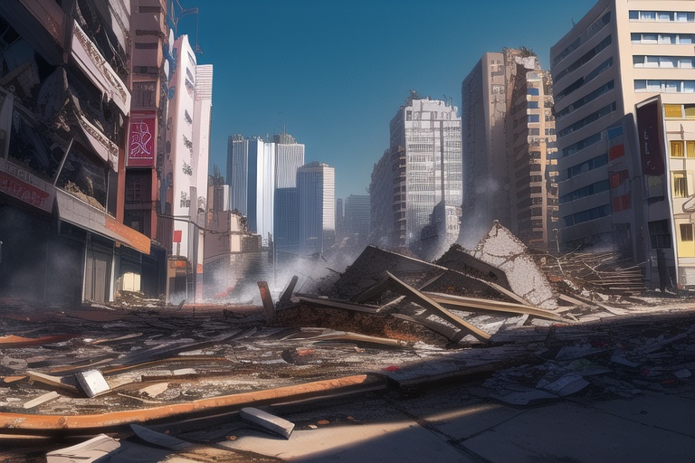 ・背景素材 破壊された都市【Vol.3】~廃墟、ゴーストタウンのイラスト 1000枚