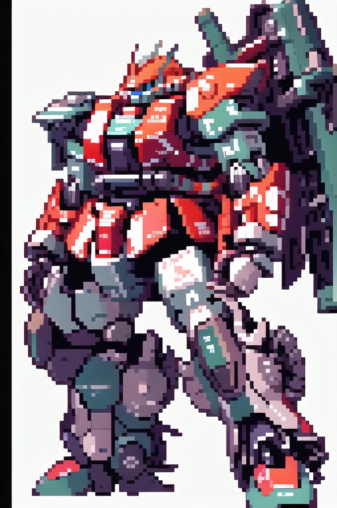 Stable Diffusion 技術検証 10 ザク モビルスーツ pixelart