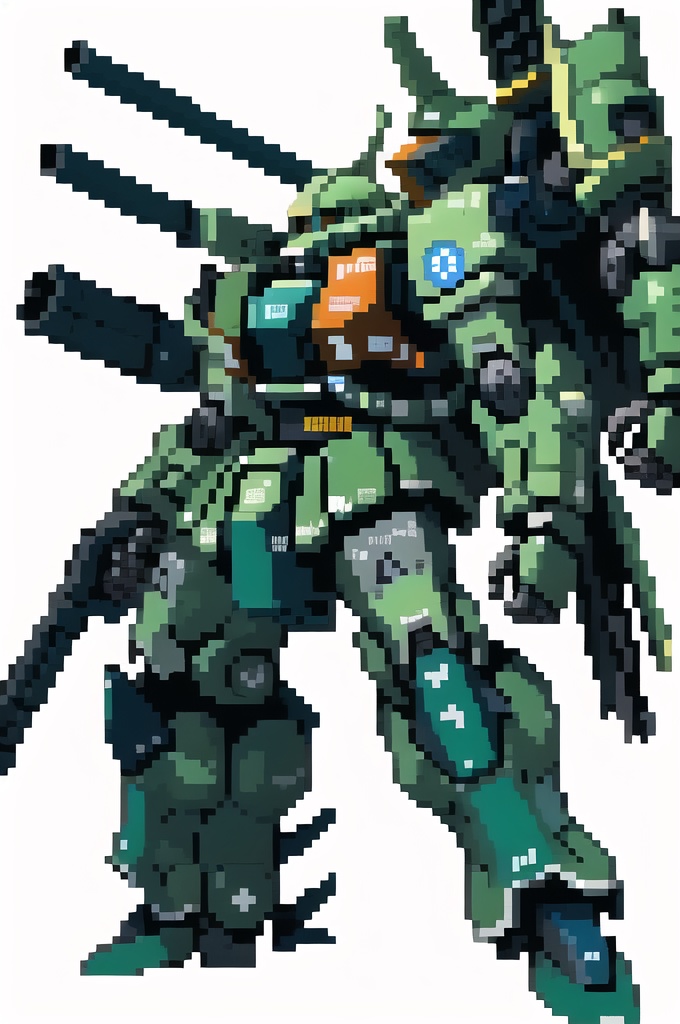 Stable Diffusion 技術検証 10 ザク モビルスーツ pixelart