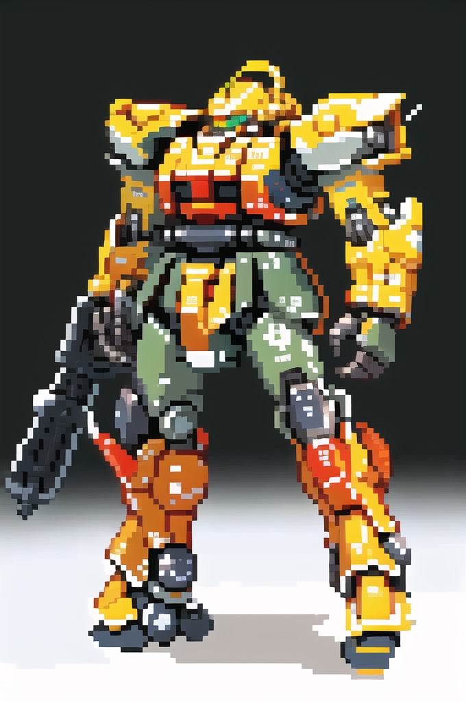 Stable Diffusion 技術検証 10 ザク モビルスーツ pixelart