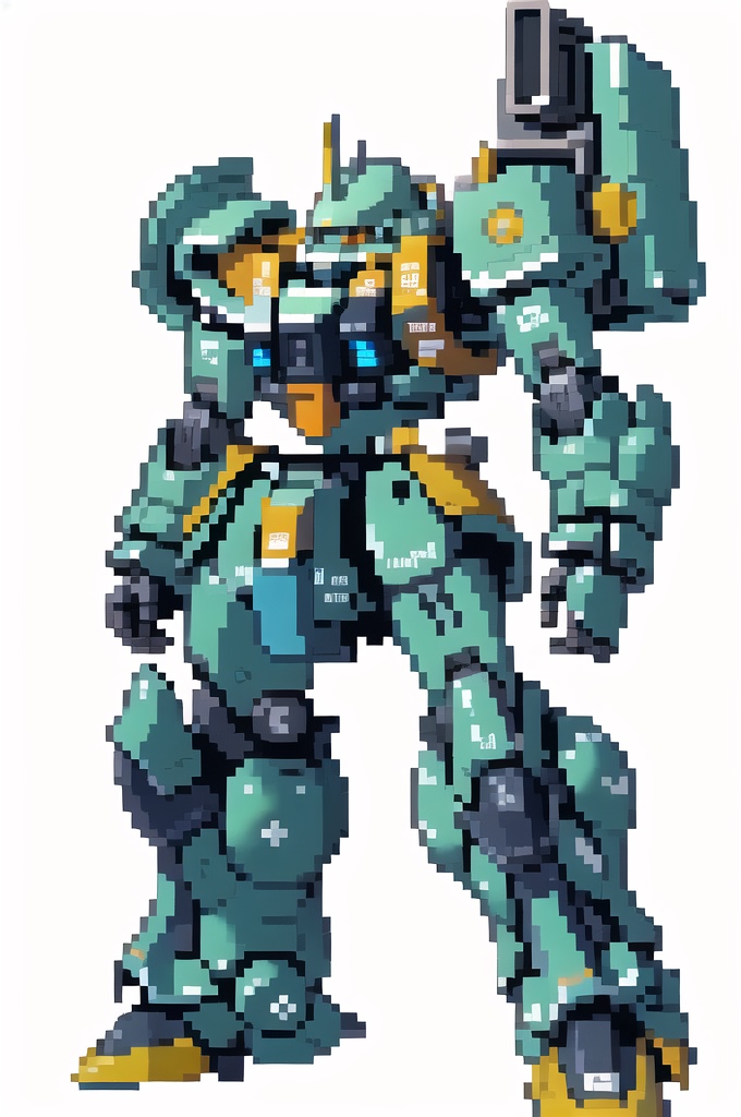 Stable Diffusion 技術検証 10 ザク モビルスーツ pixelart