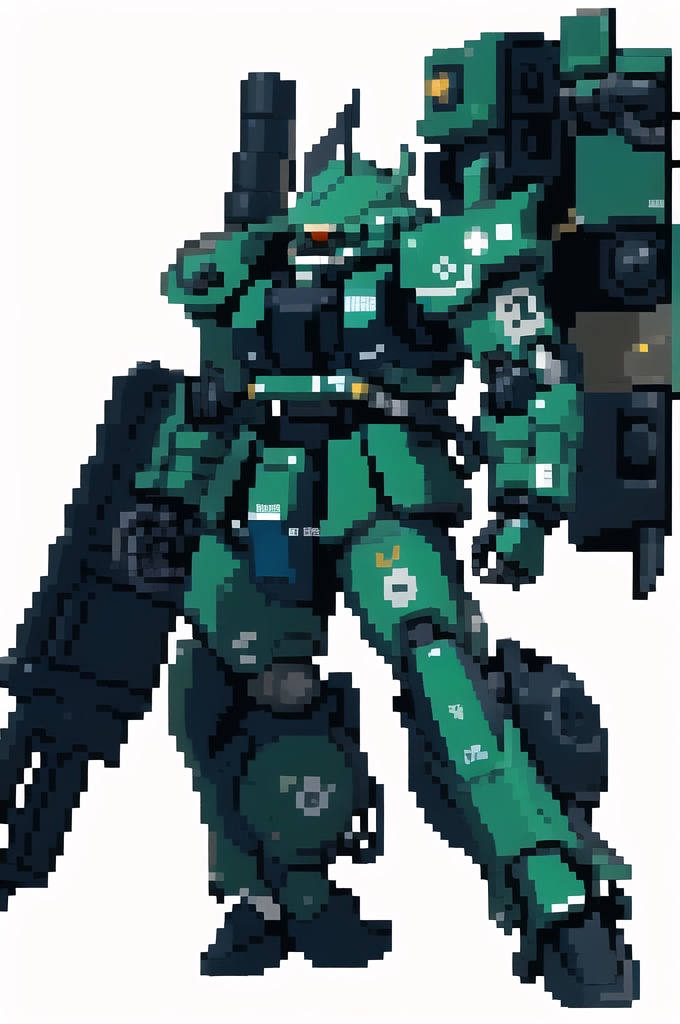 Stable Diffusion 技術検証 10 ザク モビルスーツ pixelart