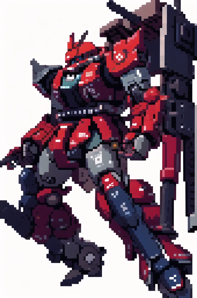 Stable Diffusion 技術検証 10 ザク モビルスーツ pixelart