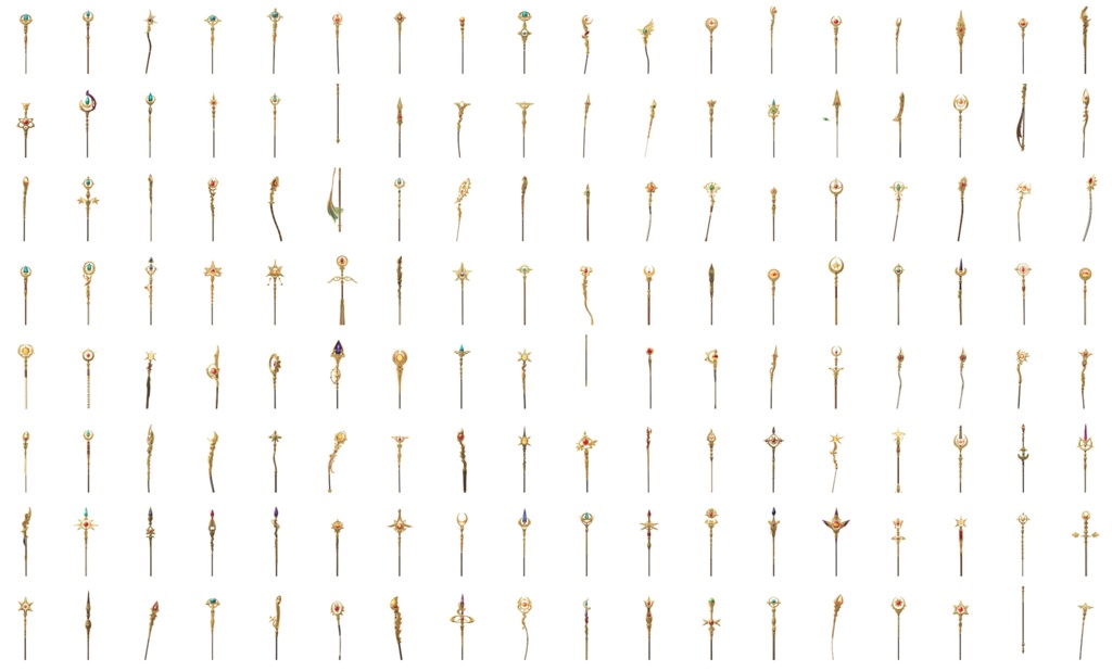 【デザイン資料集】魔法の杖・魔法のステッキ デザインコレクション