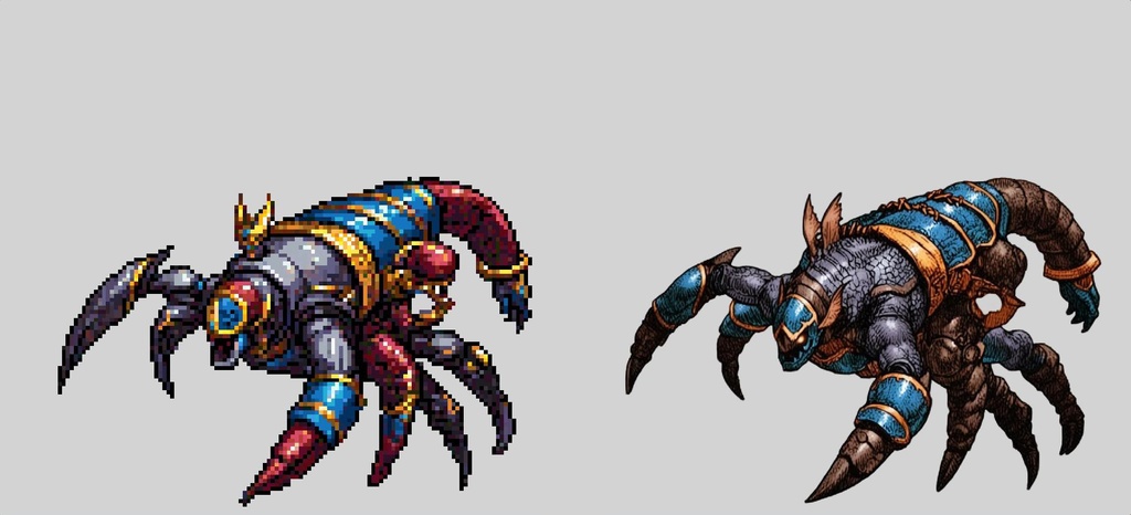 【デザイン資料集】ドット絵 + ノーマルアートモンスターA ver1 ←★!!データ追加