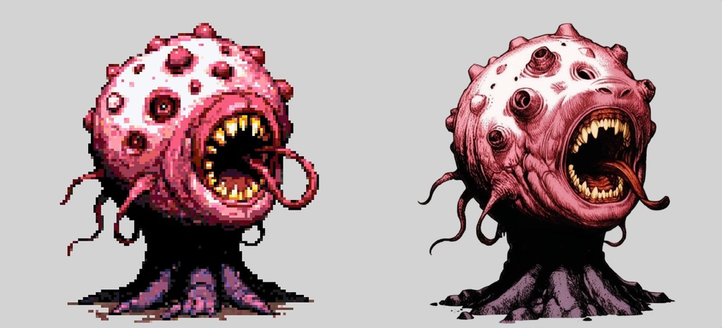 【デザイン資料集】ドット絵 + ノーマルアートモンスターA ver1 ←★!!データ追加