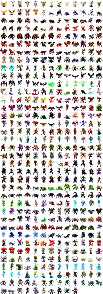 【デザイン資料集】ドット絵 モンスター ver1