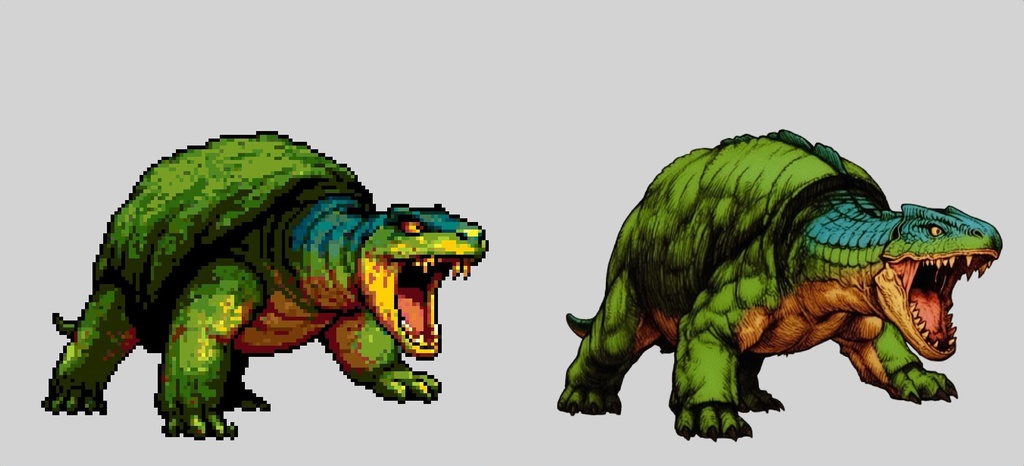 【デザイン資料集】ドット絵 + ノーマルアートモンスターA ver1 ←★!!データ追加