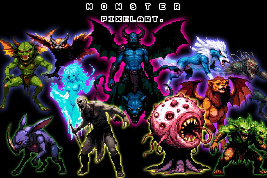 【デザイン資料集】ドット絵 モンスター ver1