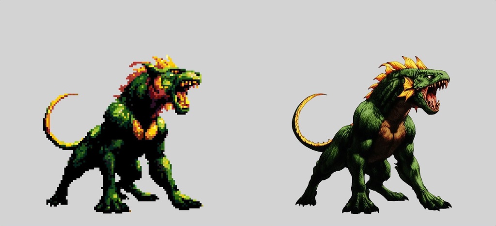 【デザイン資料集】ドット絵 + ノーマルアートモンスターA ver1 ←★!!データ追加