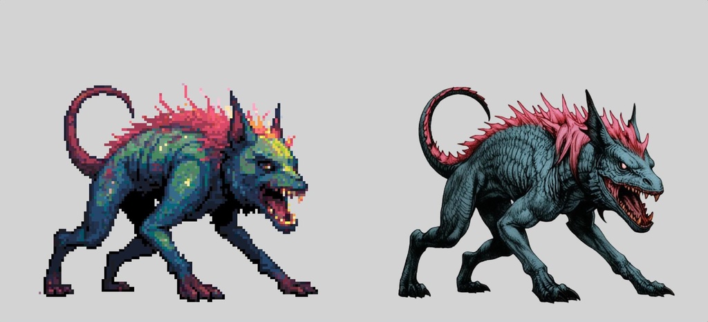 【デザイン資料集】ドット絵 + ノーマルアートモンスターA ver1 ←★!!データ追加