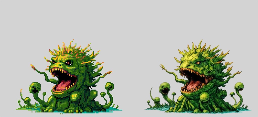 【デザイン資料集】ドット絵 + ノーマルアートモンスターA ver1 ←★!!データ追加