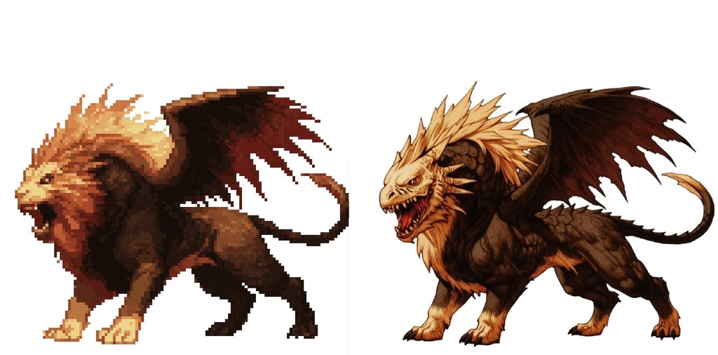 【デザイン資料集】ドット絵 + ノーマルアートモンスターB ver1 ←★!!データ追加