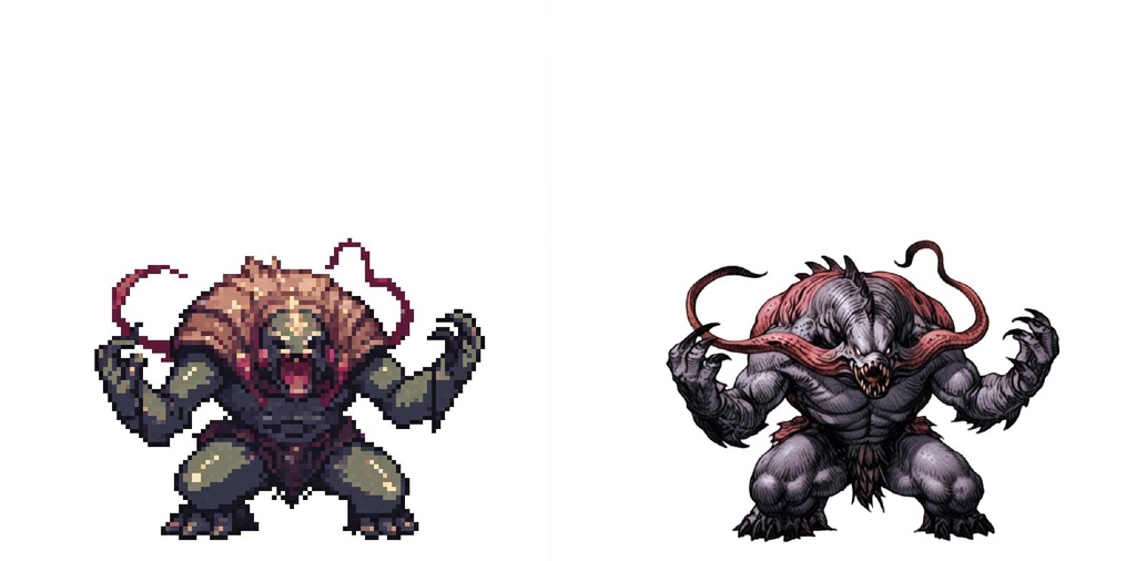 【デザイン資料集】ドット絵 + ノーマルアートモンスターB ver1 ←★!!データ追加