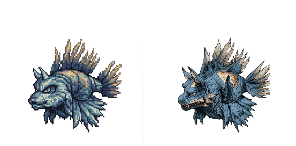 【デザイン資料集】ドット絵 + ノーマルアートモンスターB ver1 ←★!!データ追加